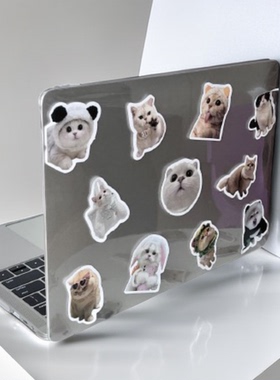 [简约派]适用苹果macbookair保护壳mac笔记本2023款电脑套macpro14寸13airm原机透明M1配件硬16mbp15可爱猫咪