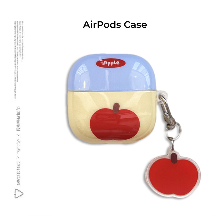 简约派适用蓝黄撞色红立体硅胶airpods4保护套airpod3苹果pro2耳机壳二代无线蓝牙三代1代华为freebudsSE盒6i