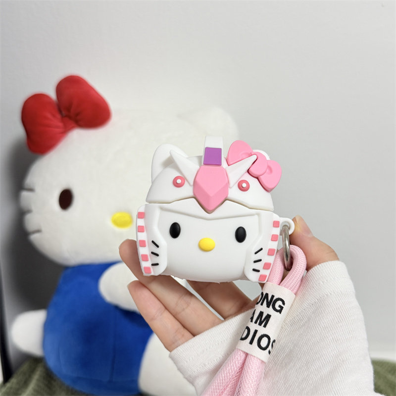 壳代表 适用立体硅机甲kitty苹果kittyairpodspro3无线蓝牙耳机保护套简约创意全包壳12代创意4新一二代四女