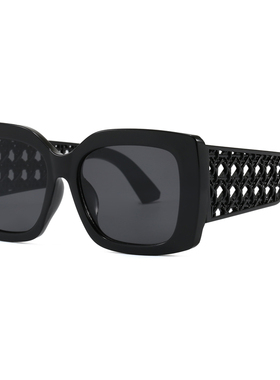 大框印花腿复古方形遮阳防晒墨镜