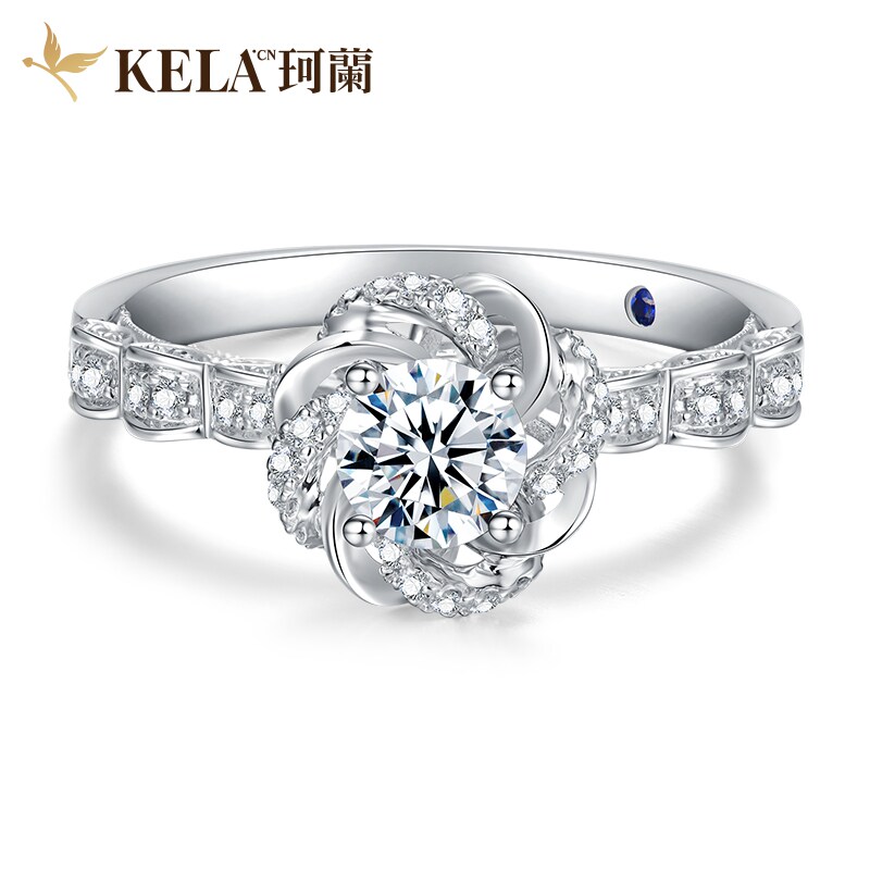 【皇室公主】珂兰 白18k金钻石戒指女求婚结婚钻戒婚戒 蔷薇之恋p