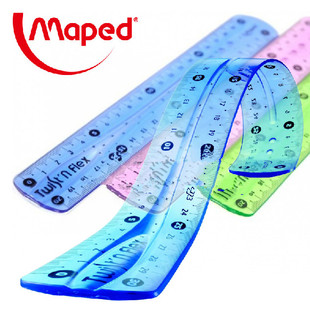 MAPED马培德超软直尺小学生文具尺透明塑料软尺儿童用可弯曲不易折断尺子美术绘画绘图测量工具学习文具用品
