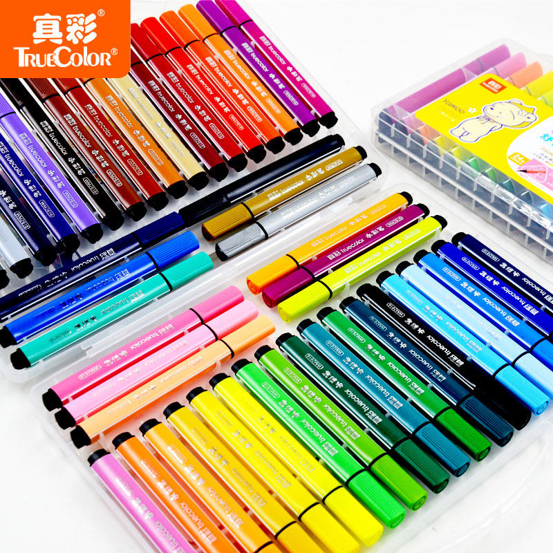真彩wm2616三角杆水彩笔套装小学生儿童宝宝幼儿园用画画涂鸦绘画大