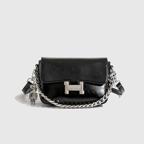 小众设计气质锁扣小方包女包2024新款时尚高级感链条包单肩斜挎包