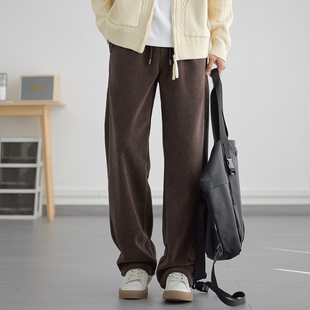 复古风百搭灯芯绒休闲裤男加绒保暖卫裤2026春季新款宽松男生裤子
