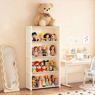 玩具置物架娃娃盲盒展示柜透明收纳柜子学生宿舍出租房用不占空间
