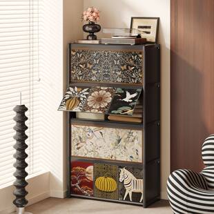 中古风收纳柜家用宝宝衣柜整理衣服多层置物柜杂物零食客厅收纳柜