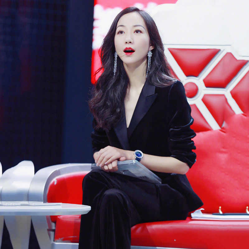 秋装新款明星同款丝绒套装 大码胖妹妹气质显瘦西装微喇裤套装女