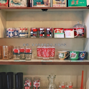 8090年代玻璃水杯茶杯供销社复古老物件怀旧主题布景装饰摆件道具