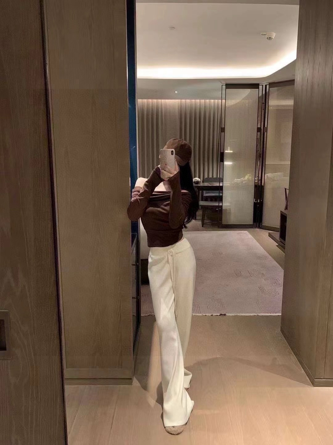潮牌字母刺绣抽绳松紧腰针织直筒裤女25早秋宽松显瘦百搭休闲长裤
