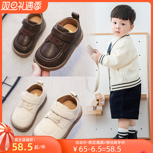 新款1-3岁女宝宝学步鞋春秋软底婴儿鞋J英伦男童小皮鞋单鞋加绒冬