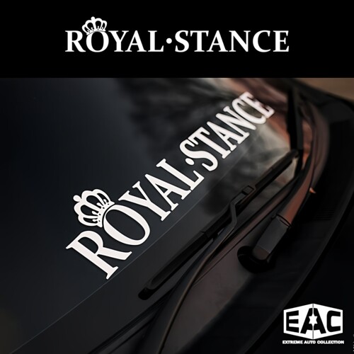 Royal Stance皇冠改装车贴纸HF汽车前挡风后档玻璃横贴竖侧挡贴纸