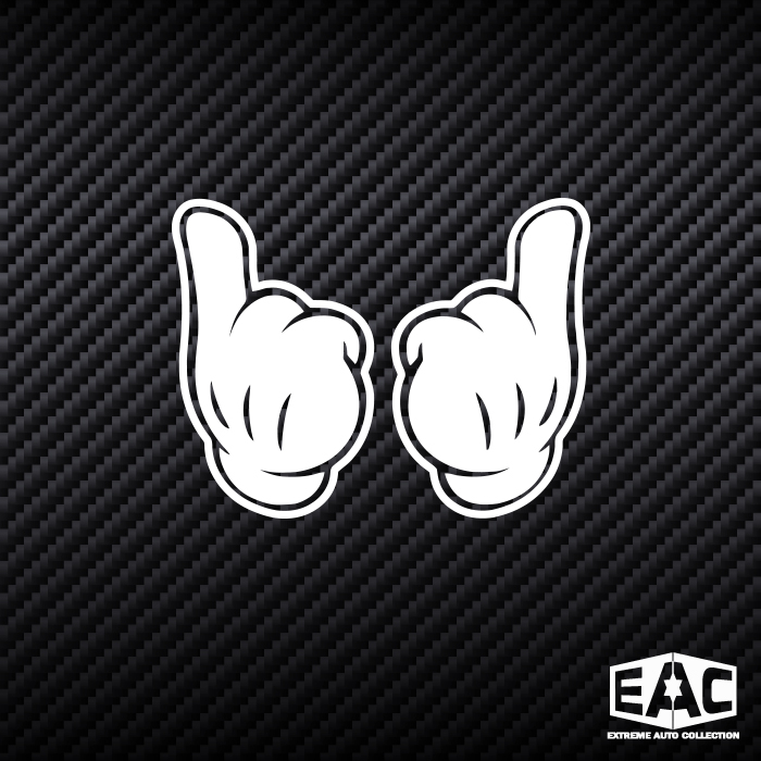 米老鼠米奇个性手势汽车后车窗HF汽车贴纸hellaflush拉花反光贴