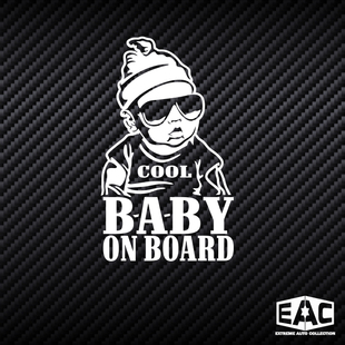 BOARD搞笑潮人车贴纸潮流创意车贴警示反光汽车贴纸 BABY COOL