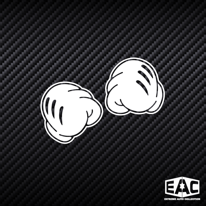 米老鼠米奇握拳头手势HF汽车机车电动车贴纸hellaflush拉花反光贴