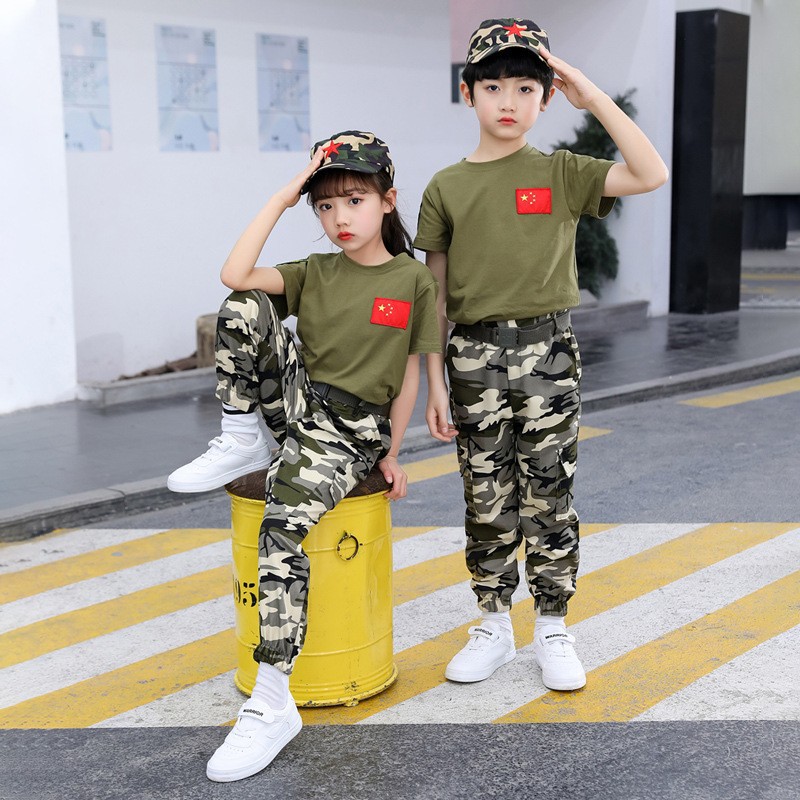 儿童军训服套装小学生短袖夏令营