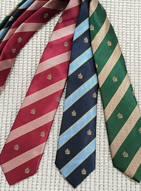 红色绿色优质做工日系条纹皇冠JKDK手打款长领带学生男女搭配衬衣