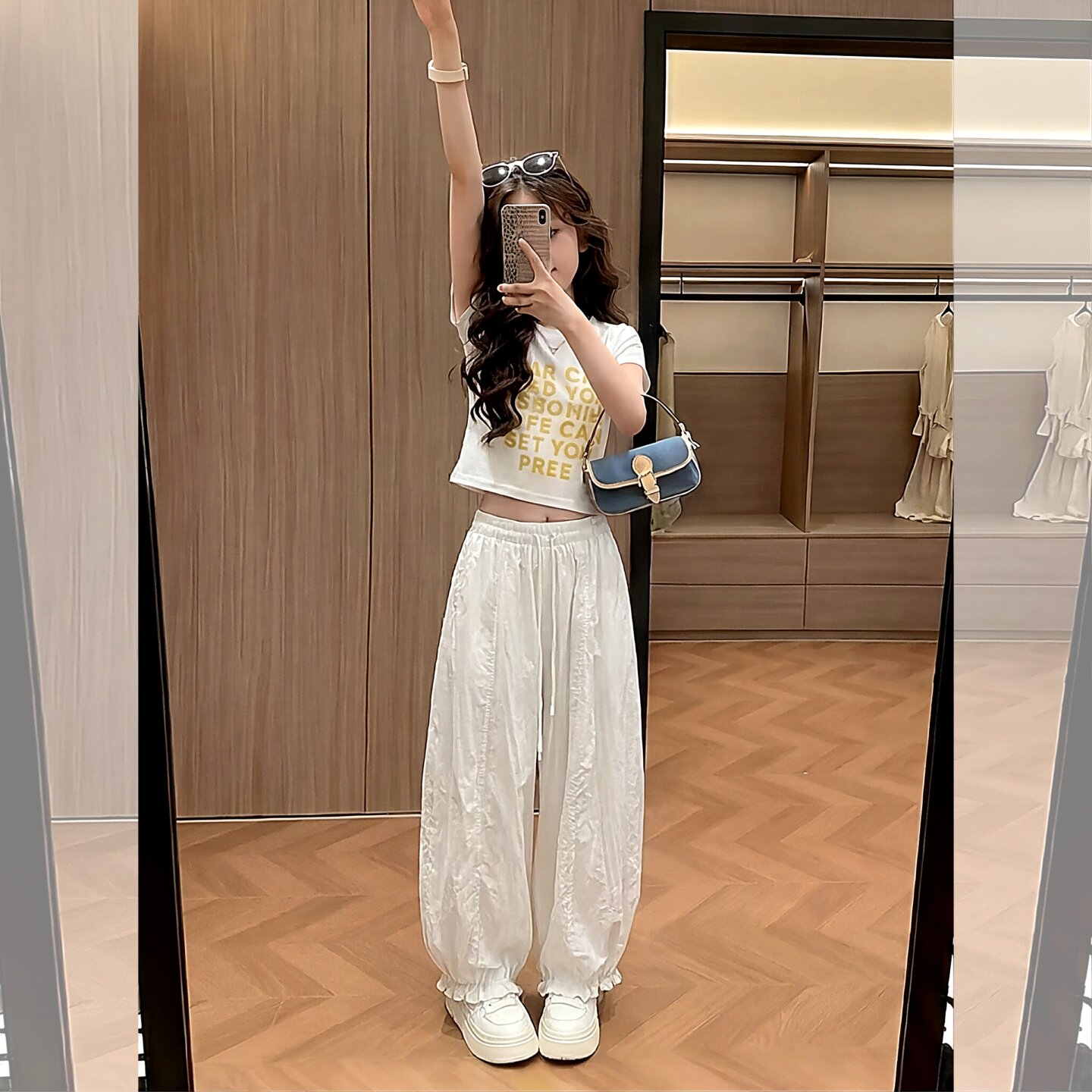 女童夏季条纹POLO衫冰丝短袖套装2026新款韩版洋气时髦阔腿灯笼裤