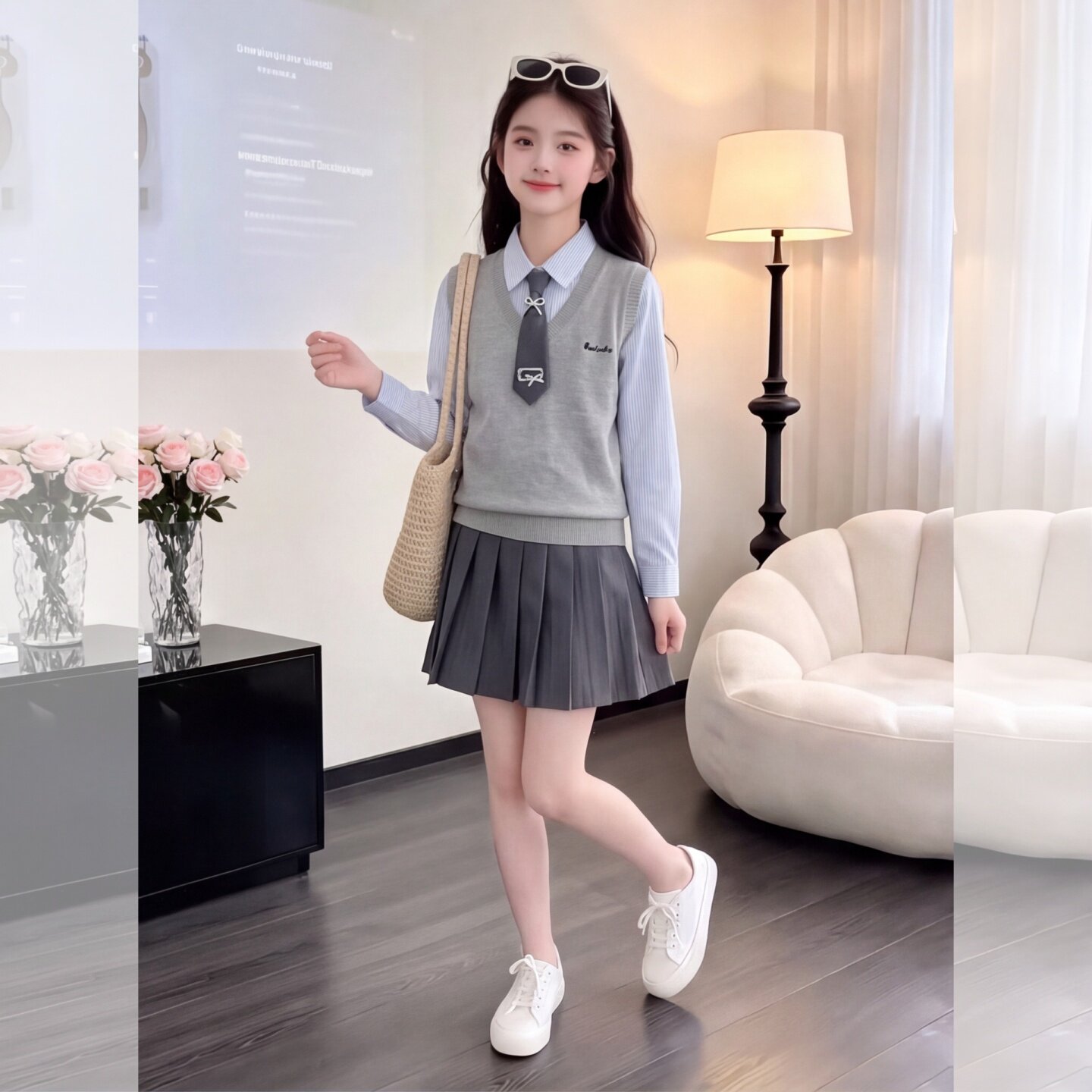 女童学院风套装秋装2026新款洋气