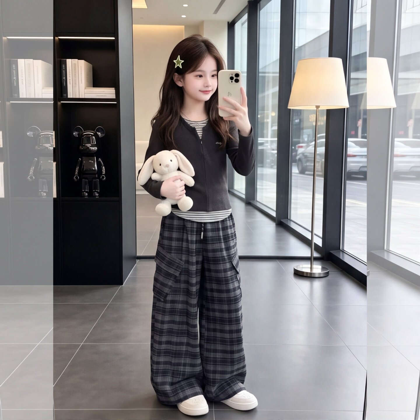 女童韩系春秋洋气假两件两件套