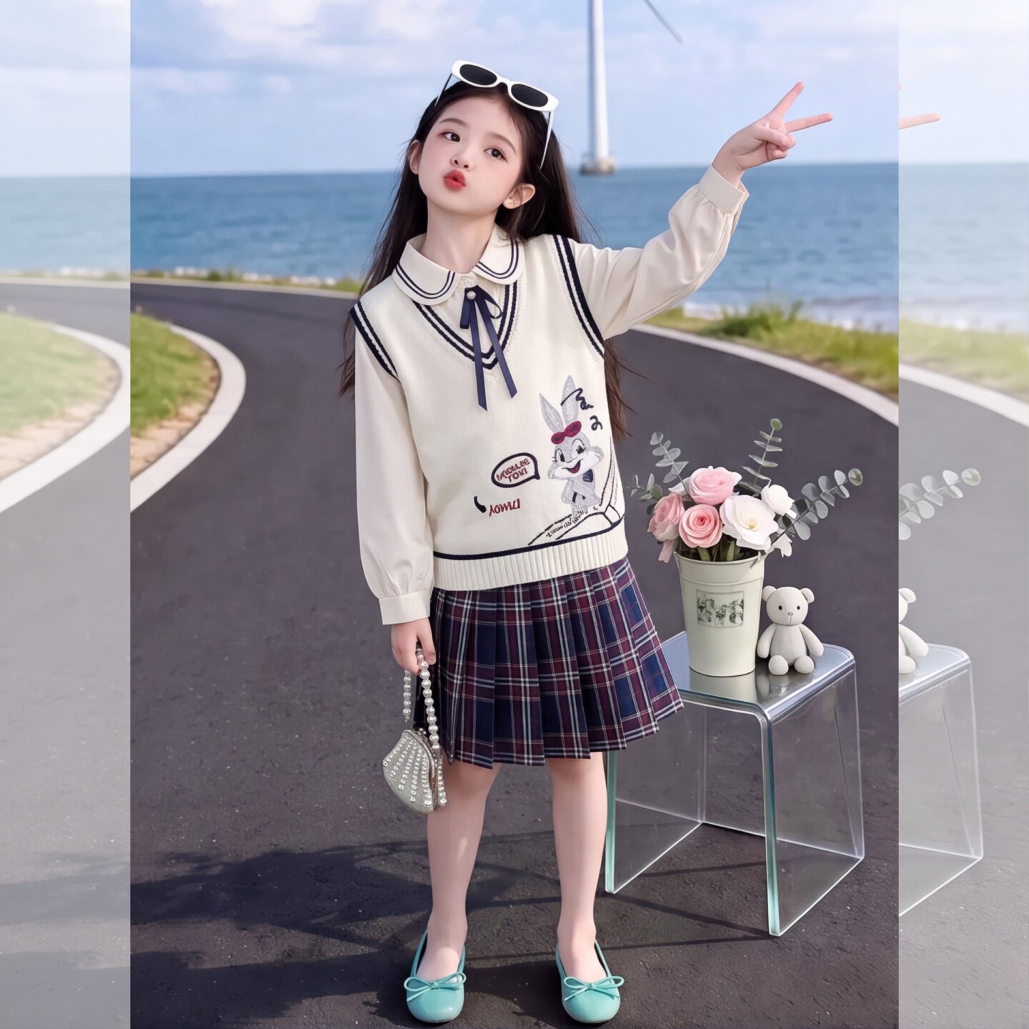 女童秋季jk套装裙2026款儿童洋气