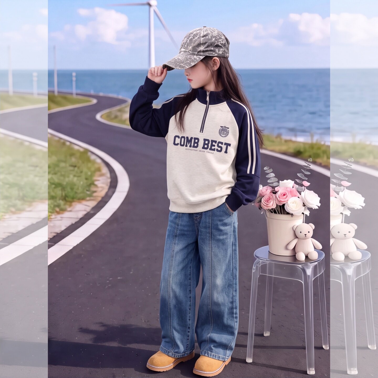 女童秋装套装2026新款大儿童polo