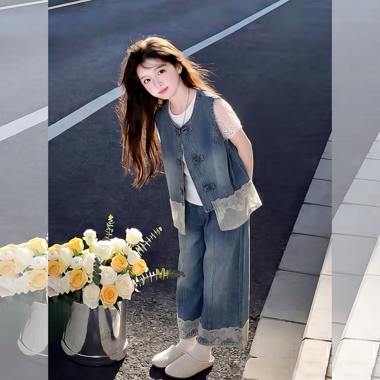 女童夏季短袖套装2026新款洋气儿