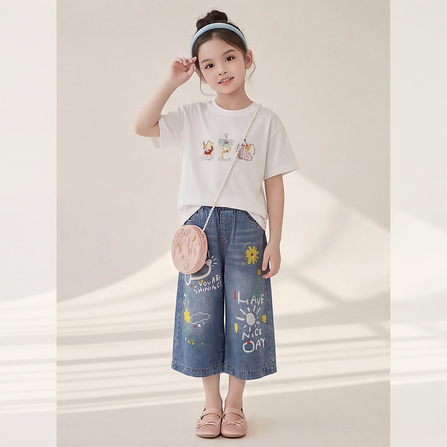 女童七分裤套装夏季2026夏款儿童
