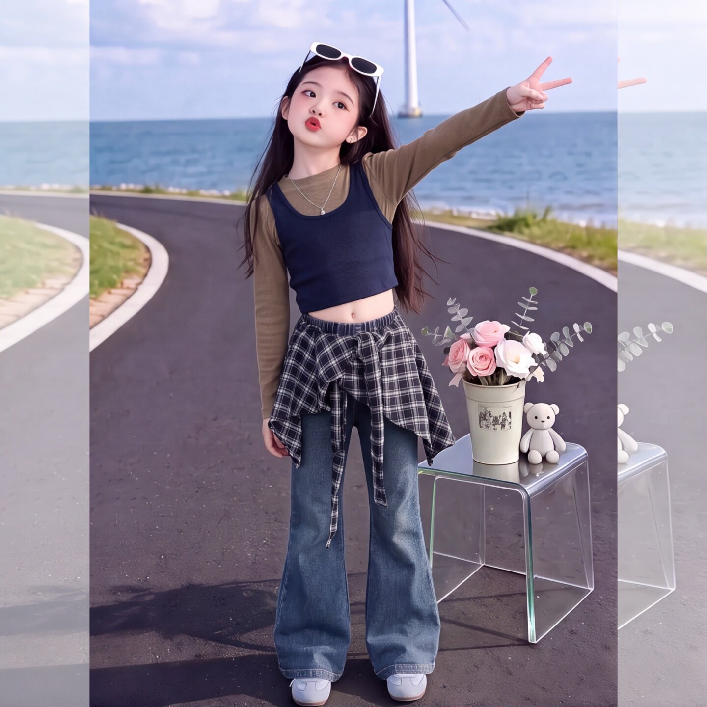 女童牛仔裤2026秋季新款大童时尚