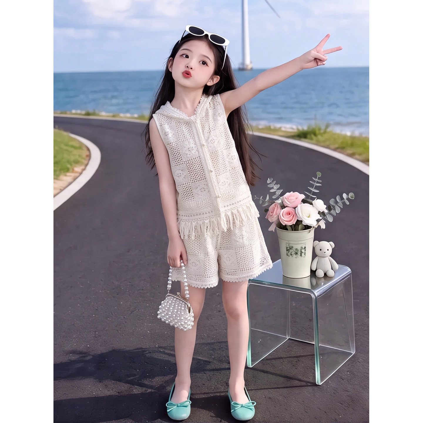 女童装夏季时髦洋气中大儿童女孩
