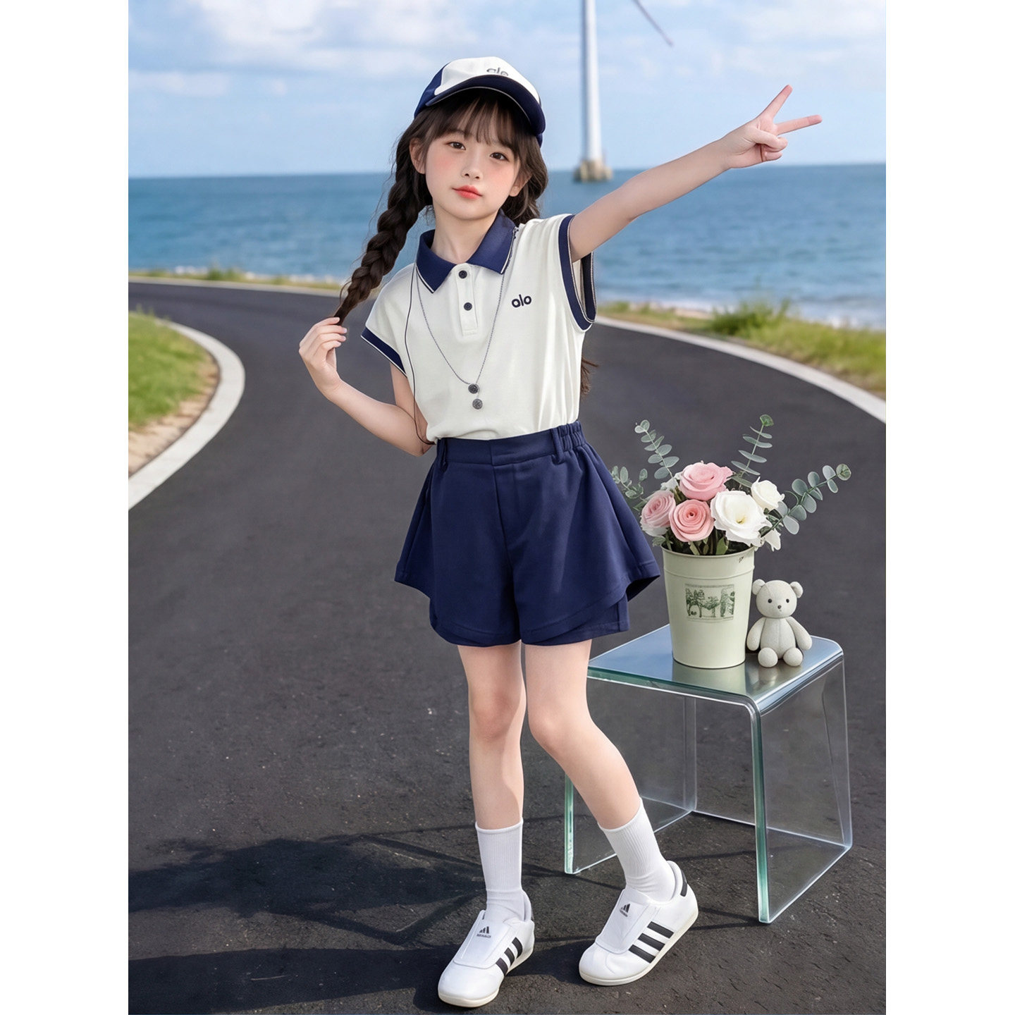 女童短袖T恤套装夏装2026新款
