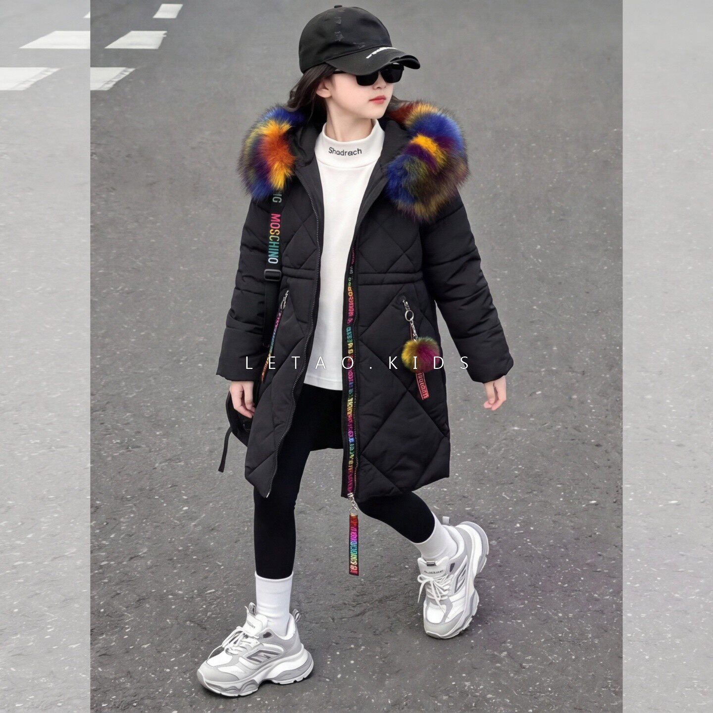 2026新款女童手塞棉中长棉服外套