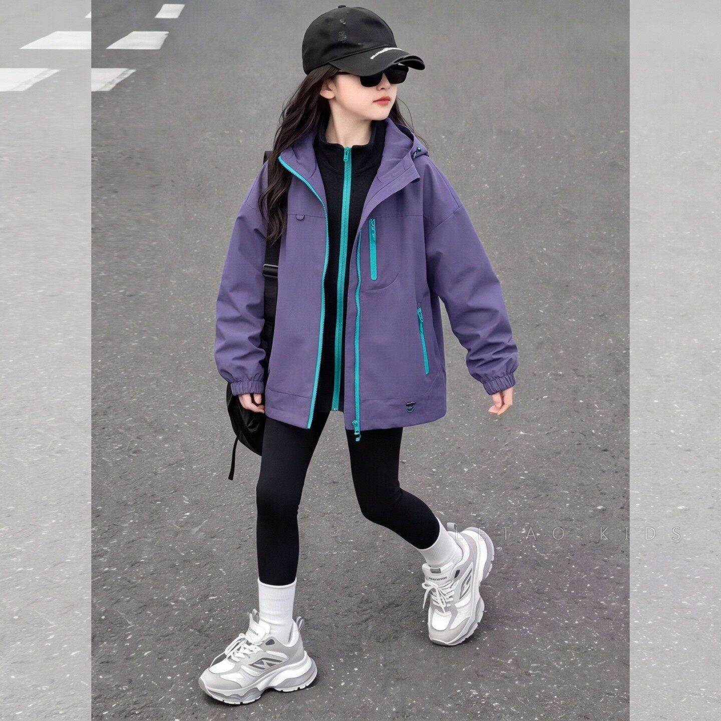 女童秋冬三合一可拆夹棉冲锋衣