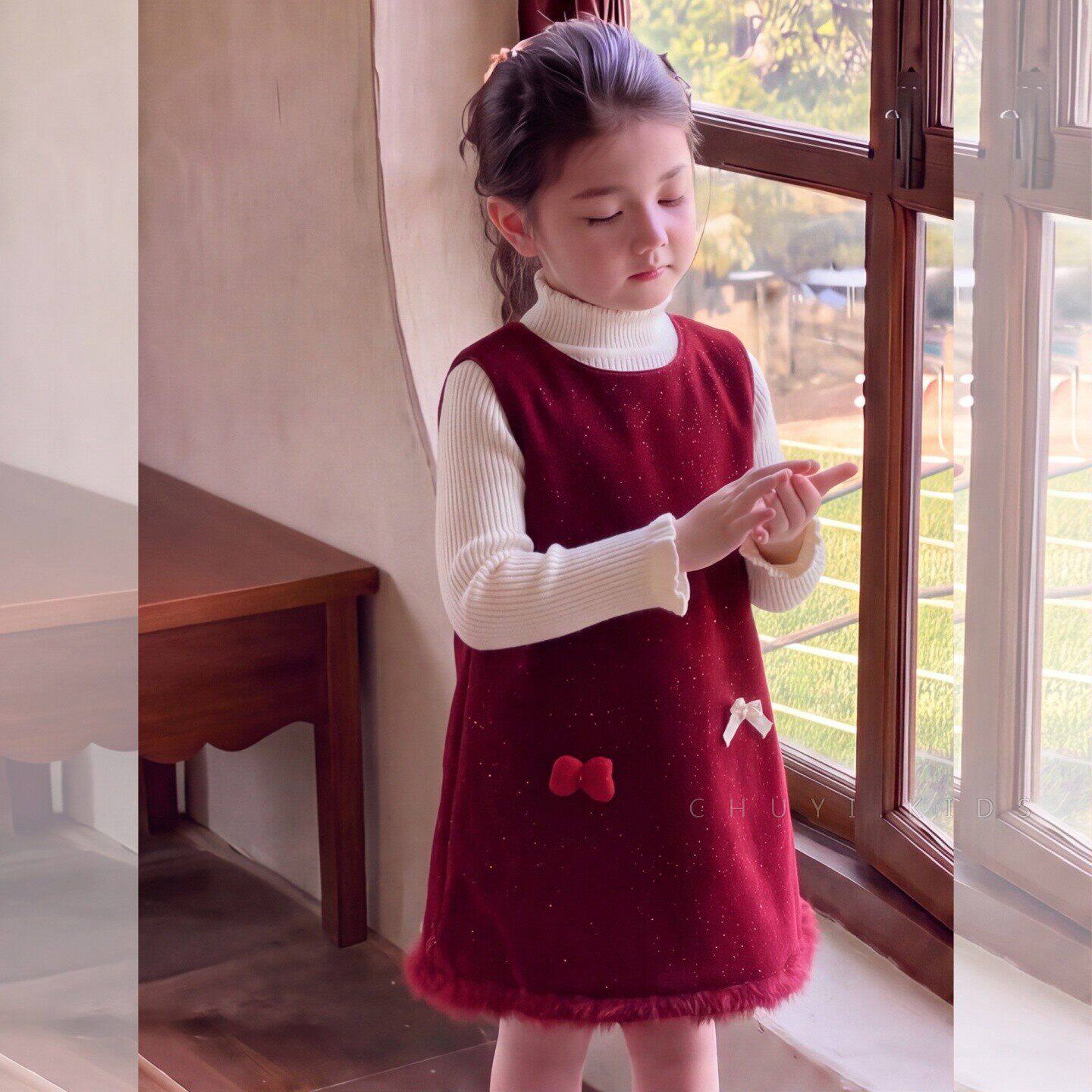 女童气质裙子秋冬款儿童生日礼服