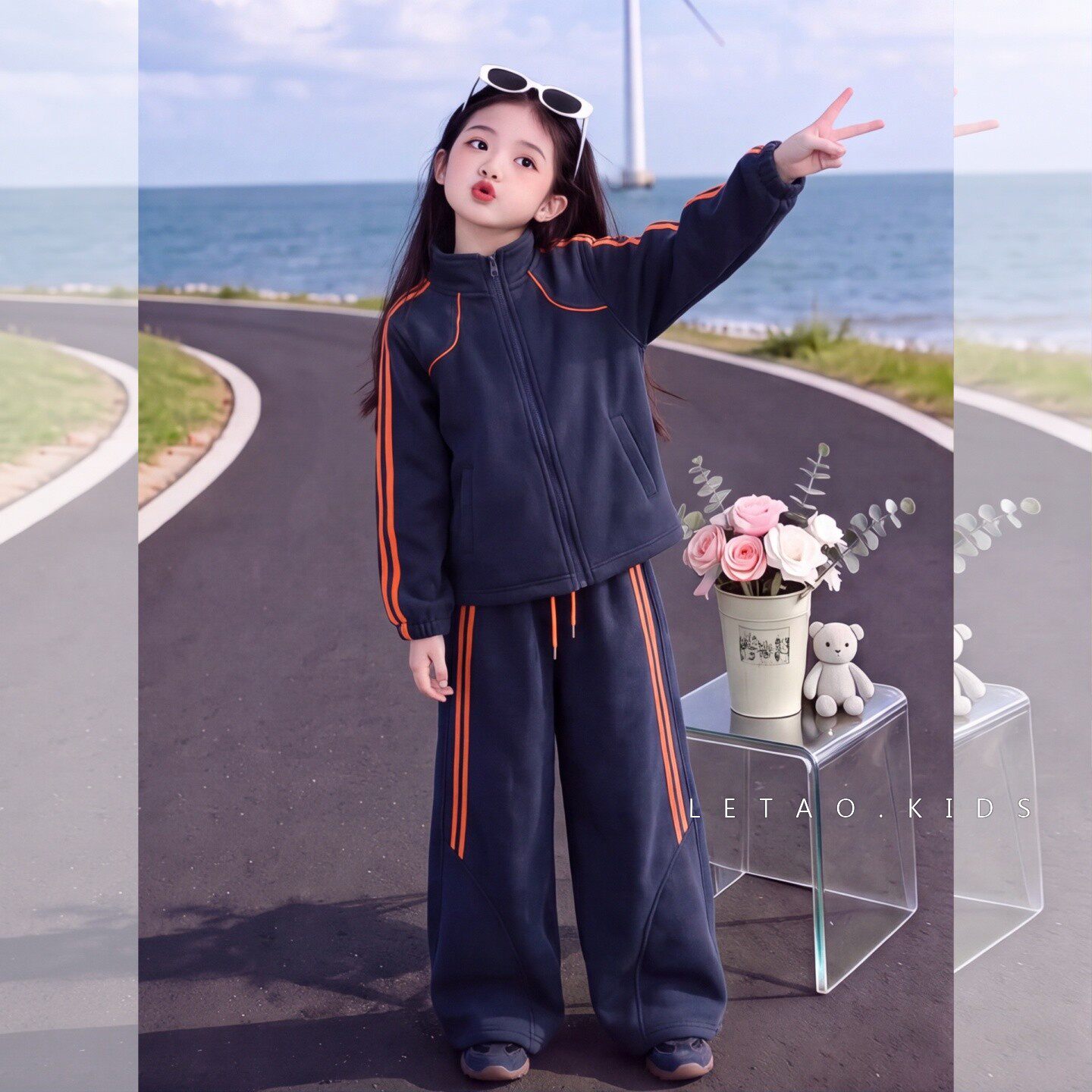 女大童冬装立领宽松卫衣加绒加厚