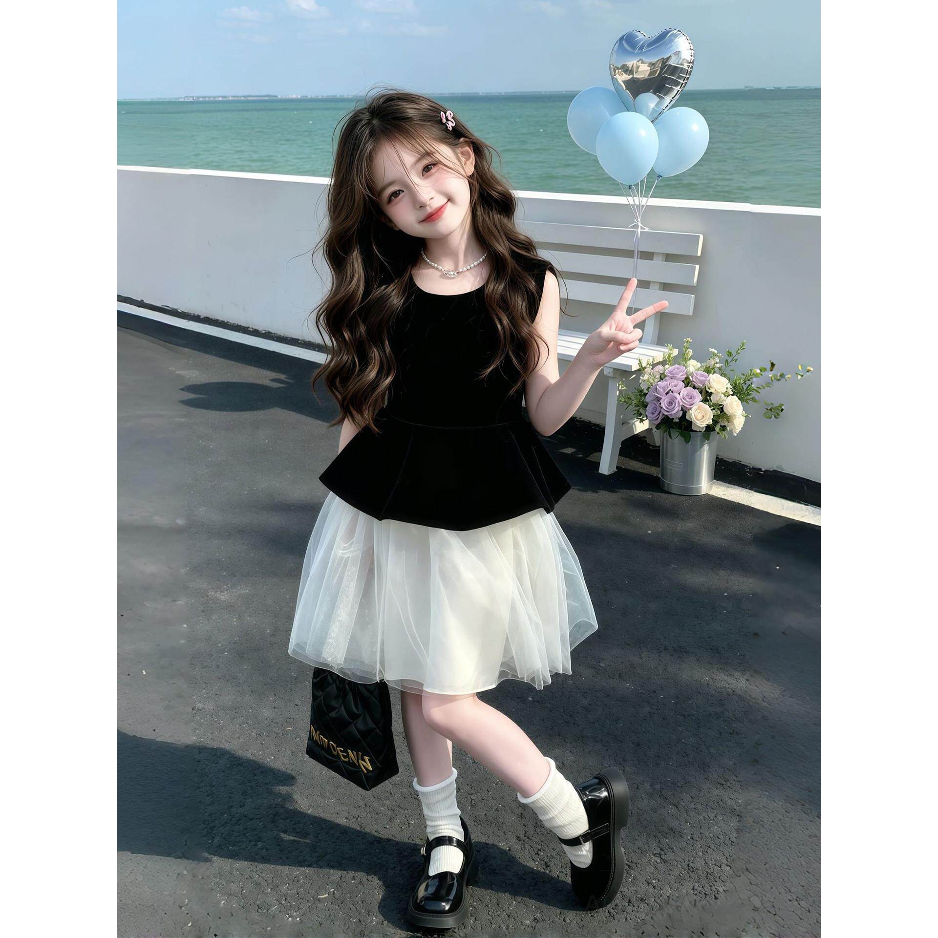 女童连衣裙夏季2026新款儿童洋气礼服裙夏装女孩超好看网纱公主裙