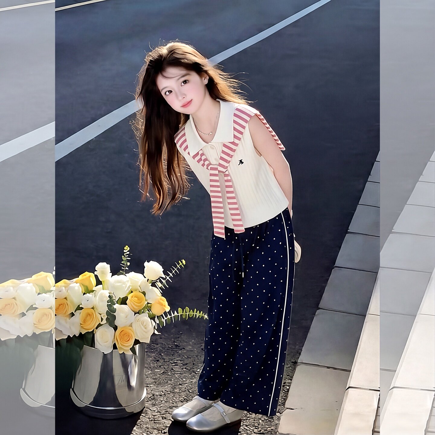 2026夏装女童套装儿童披肩无袖冰
