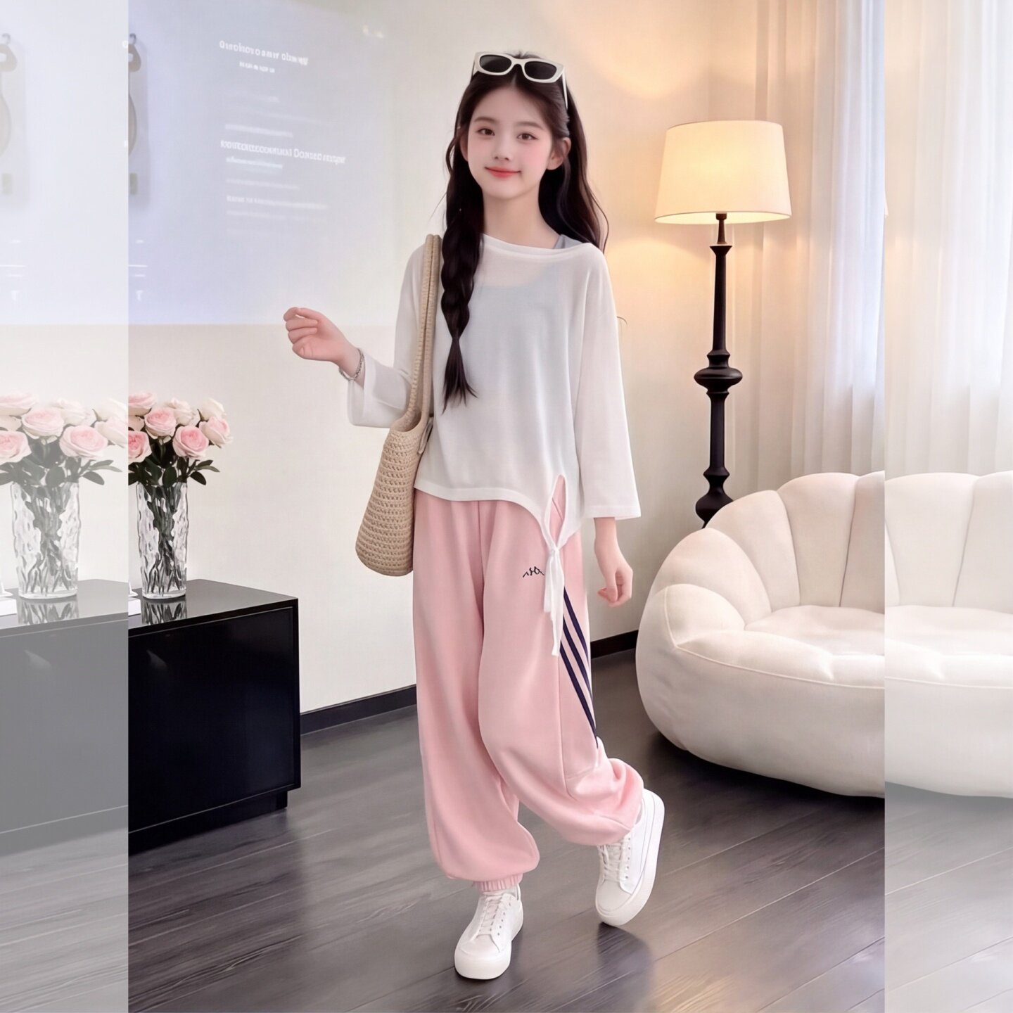 女童休闲卫裤2026秋季新款洋气中