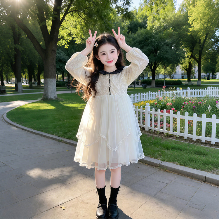 女童巨好看小香风连衣裙2026新款中大童春秋洋气裙子儿童装长袖裙