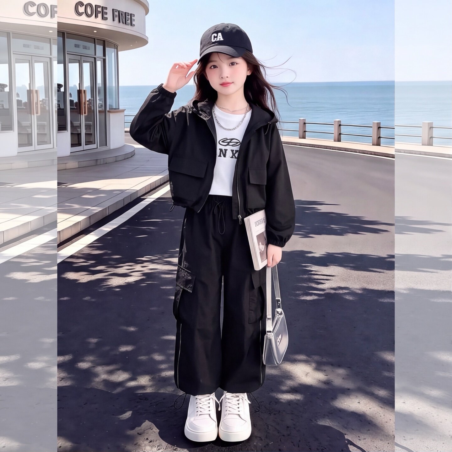 女童秋装工装套装2026儿童韩版洋