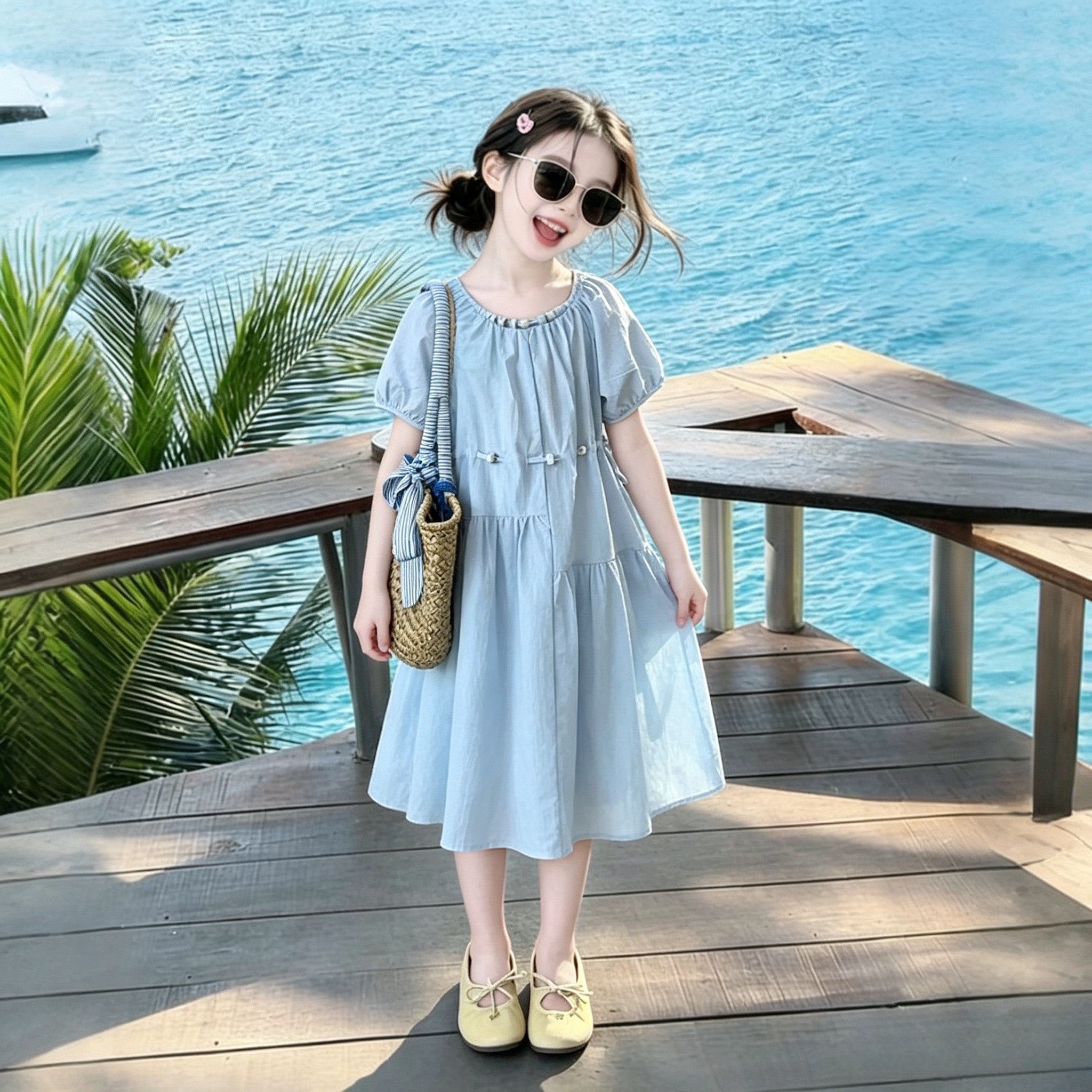 女童连衣裙夏季2026新款儿童背心裙女孩夏装棉布裙中大童公主裙子