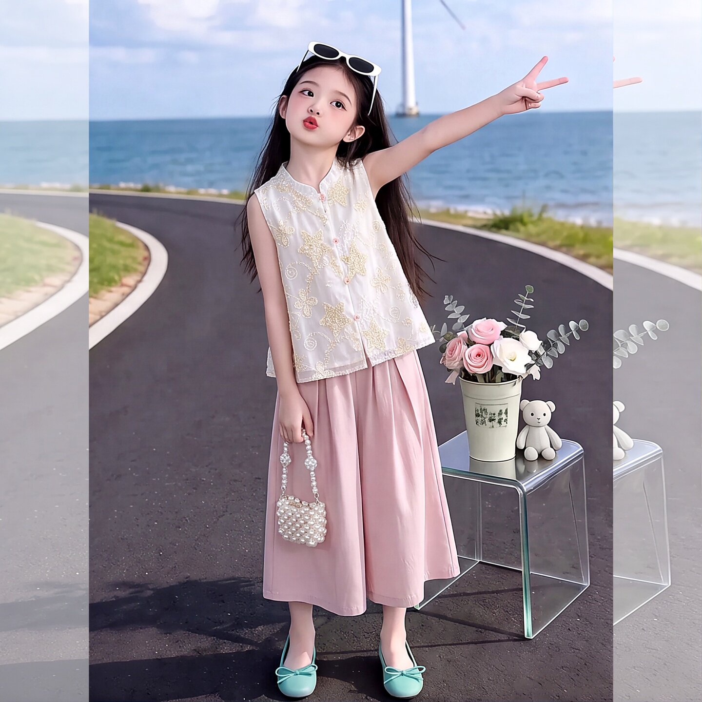 女童夏季薄款套装2026新款中大童