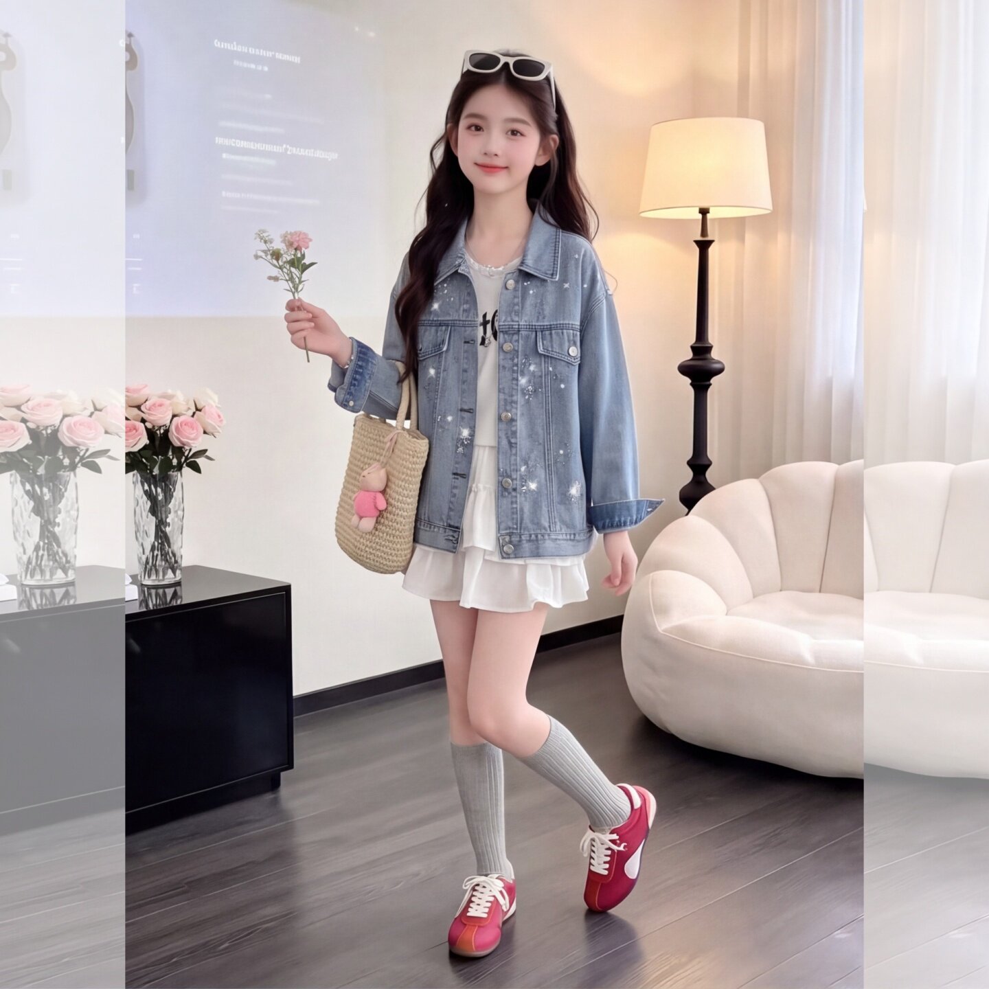 女童牛仔外套秋季2026新款洋气韩