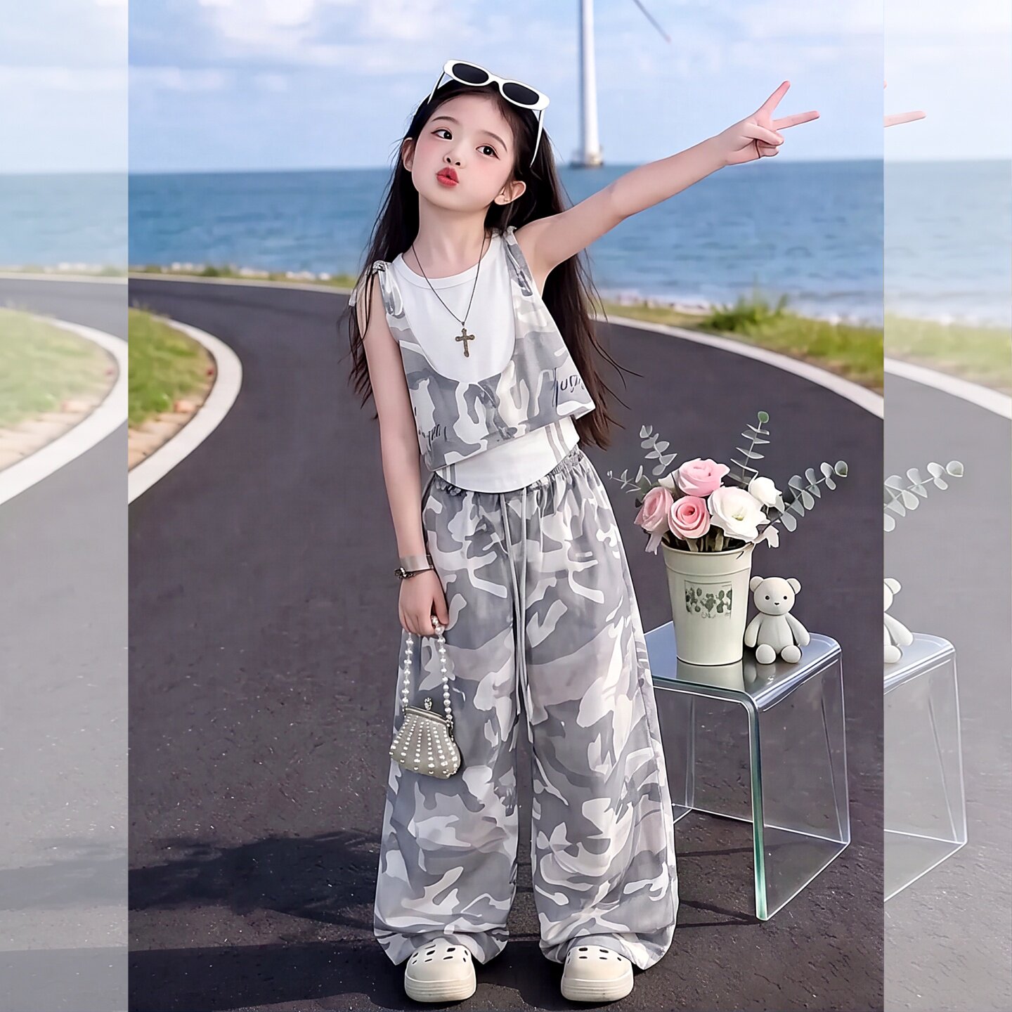 女童夏装套装2026新款女孩夏季美