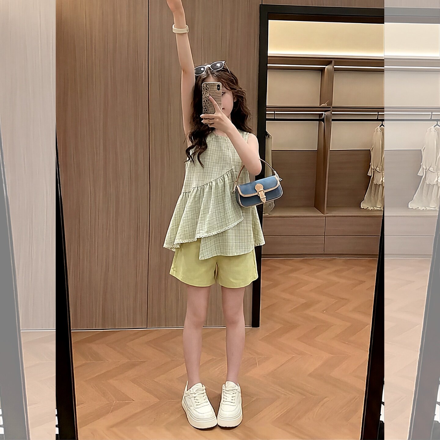 女童夏装套装2026新款洋气中大儿童夏季娃娃衫夏天背心短裤两件套