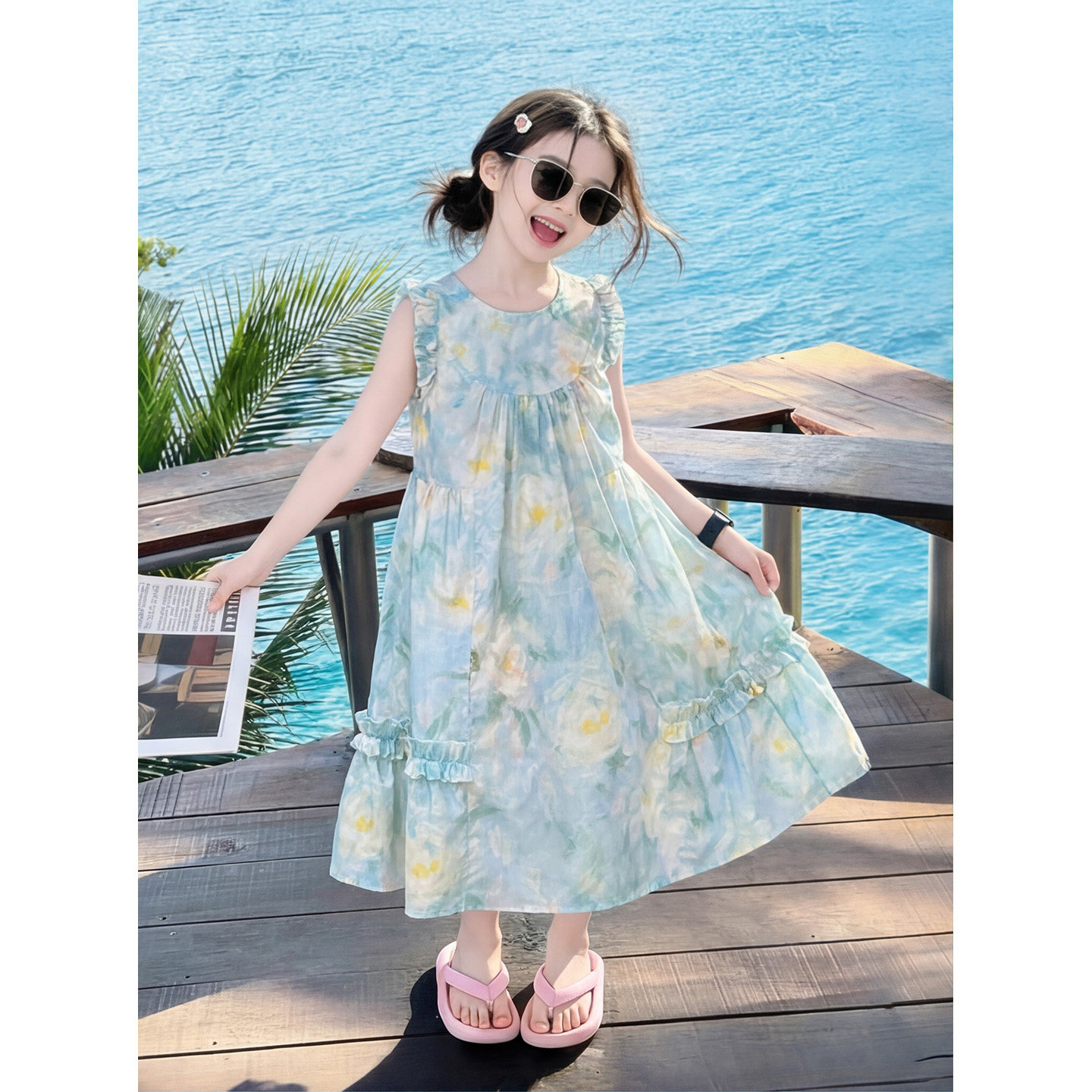女童纯棉碎花连衣裙夏新款公主裙