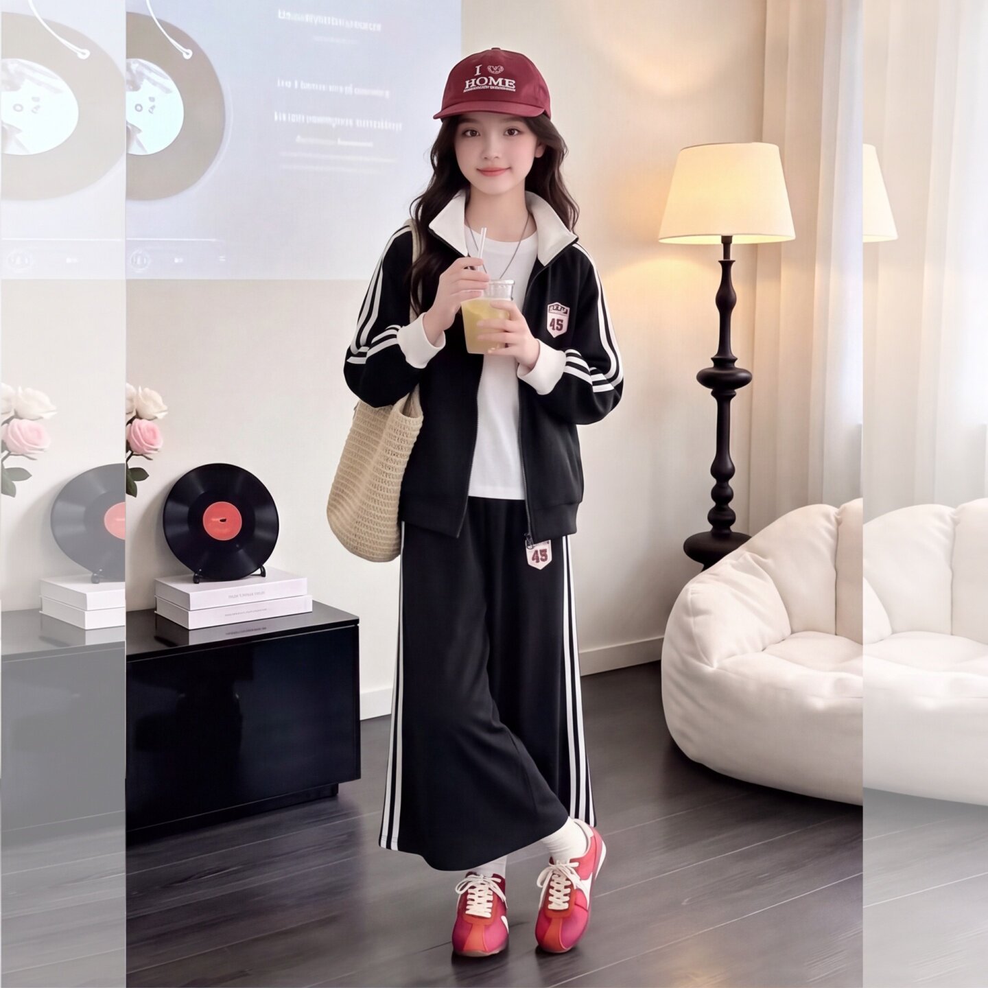 女童卡通外套卫裤套装2026新款秋