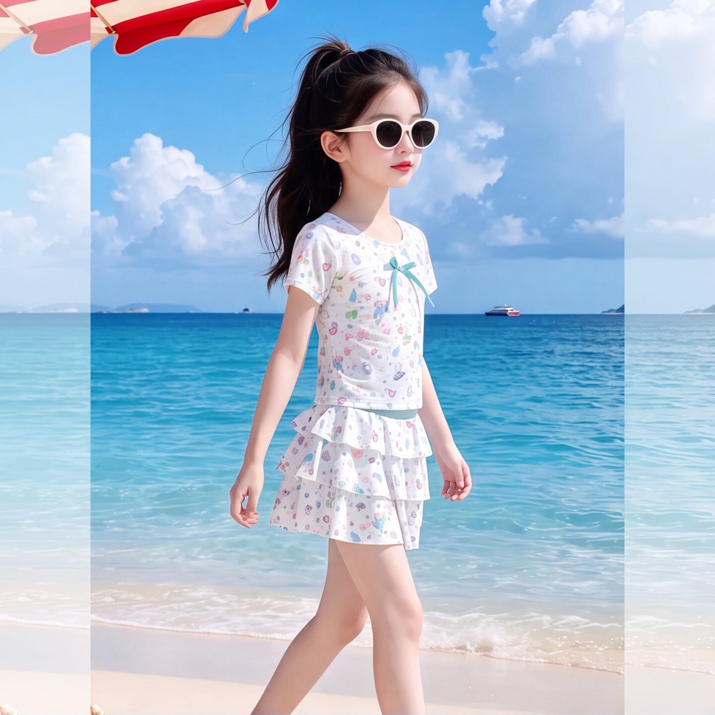 女童泳衣套装夏季2026新款中大童