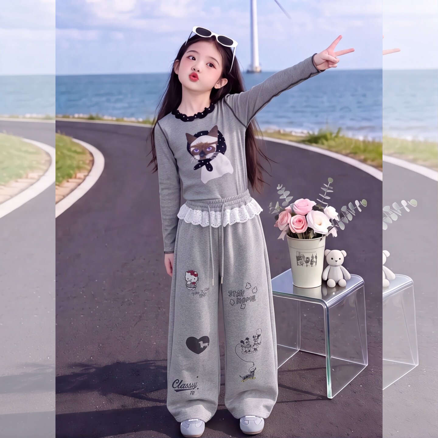 女童秋季打底衫卫裤2026新款大童