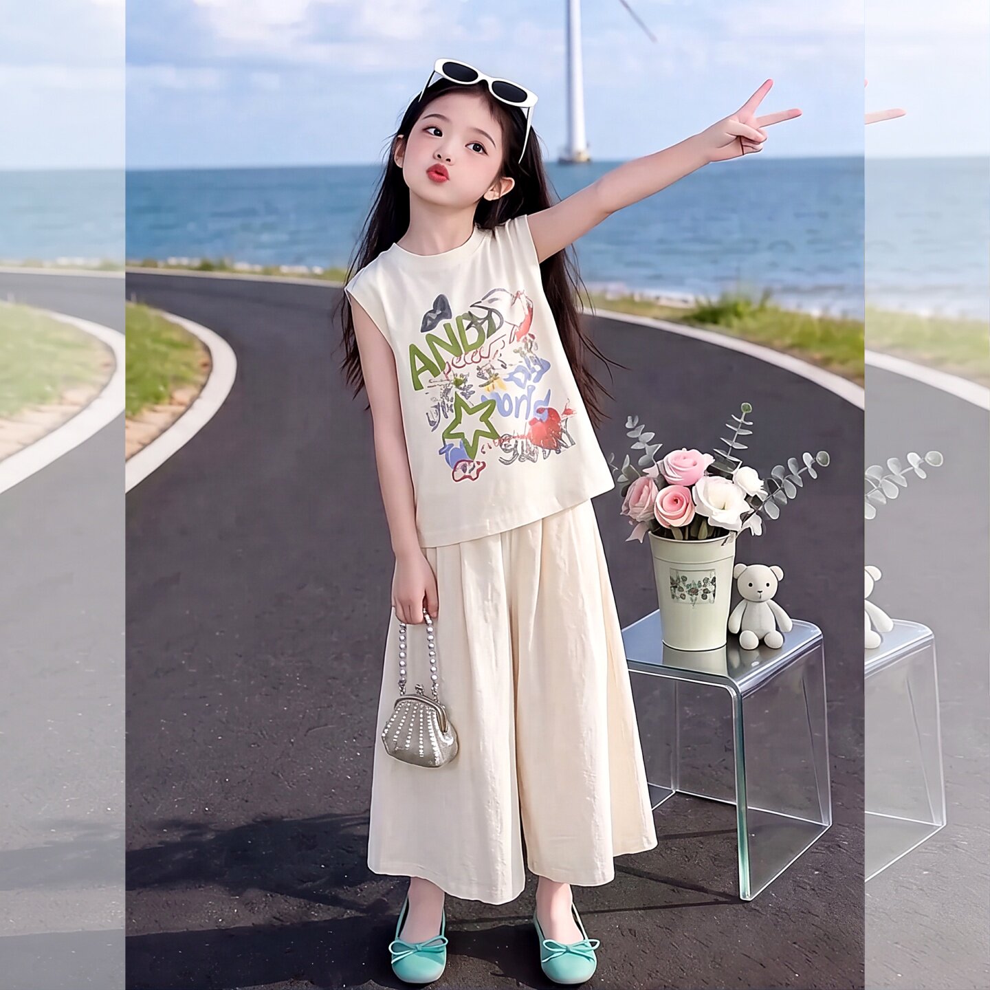 女童韩版套装夏季2026新款儿童涂